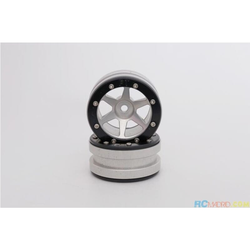 Llanta aluminio Beadlock 1.9 Plata/Negra PT- Slingshot Llanta aluminio Beadlock 1.9 Plata/Negra PT- Slingshot