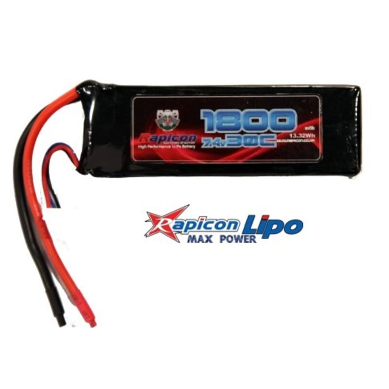 Rapicon Lipo 1800mAh 7.4V 25C 2S1P Rapicon Lipo 1800mAh 7.4V 25C 2S1P