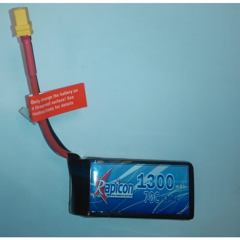 Lipo Rapicon 14.8V 1300mAh 4S 70C Quad Race Lipo Rapicon 14.8V 1300mAh 4S 70C Quad Race