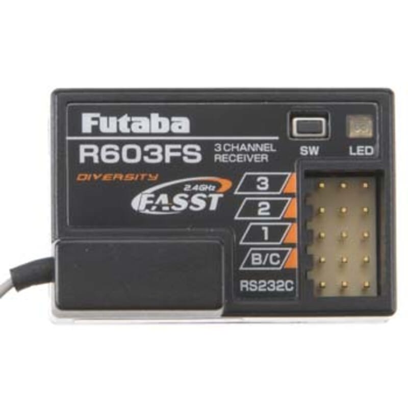 Receptor Futaba R603FS 3-Canales 2.4GHz FASST Receptor Futaba R603FS 3-Canales 2.4GHz FASST